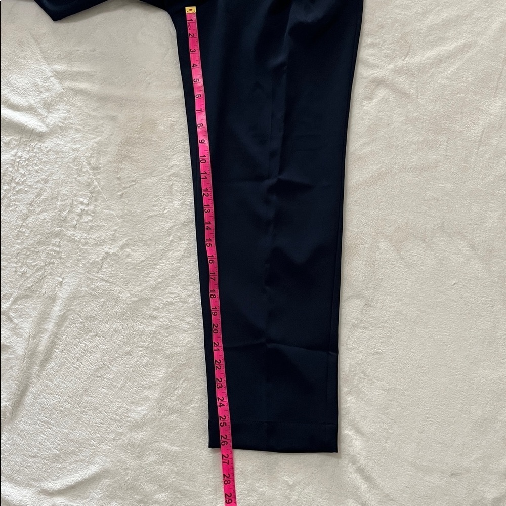 LOFT Navy Tie-Waist Trousers - Picture 5 of 10